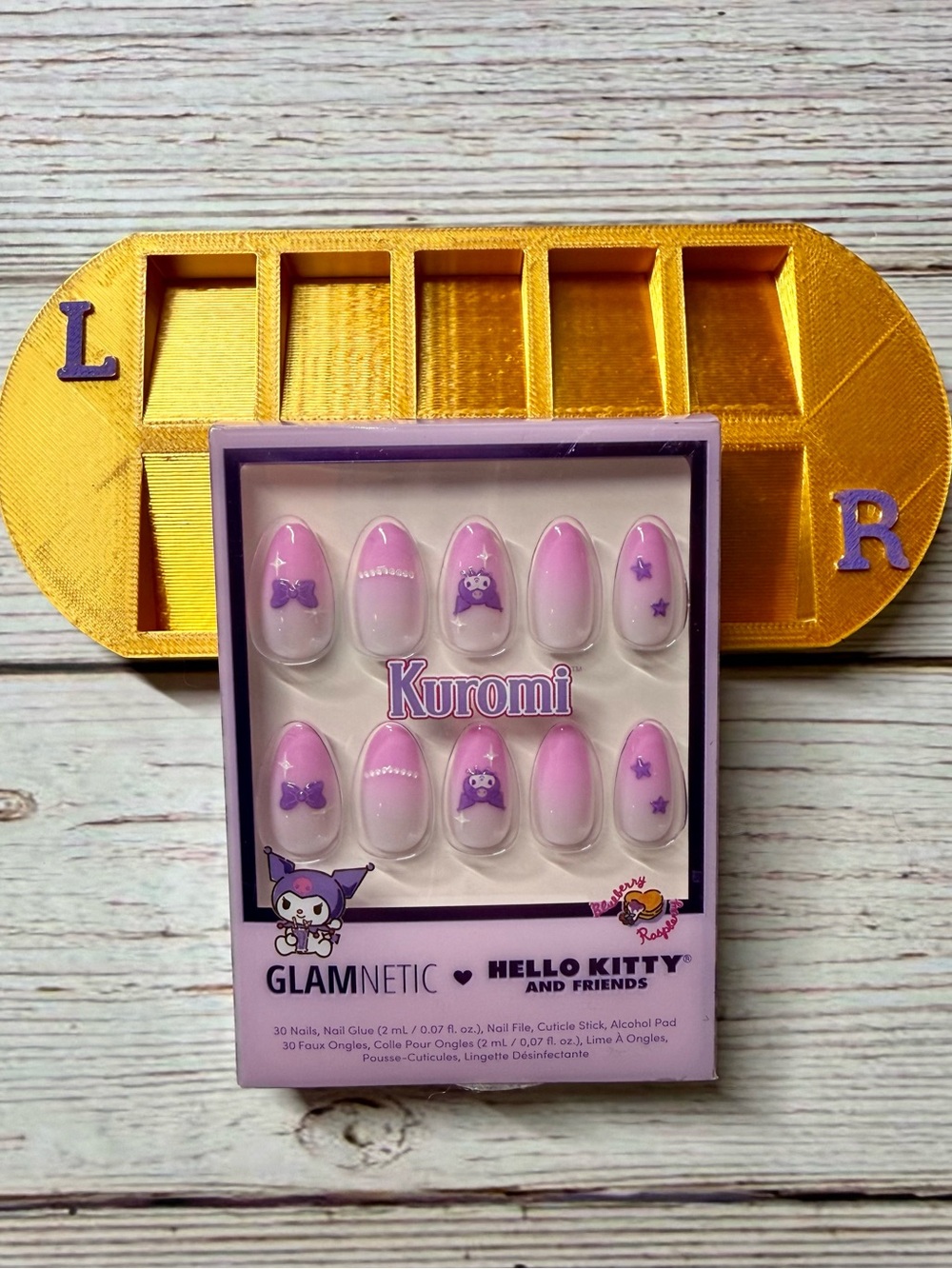 Glamnetic Hello Kitty Kuromi Press-On Nails Short Oval + Nail Sorting Tray
